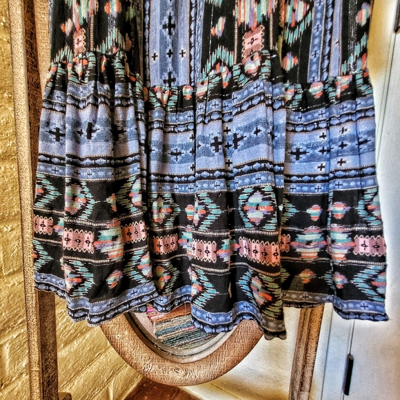 Holding Horses - beautiful bohemian blue print dress size xs - Picture 3 of 7